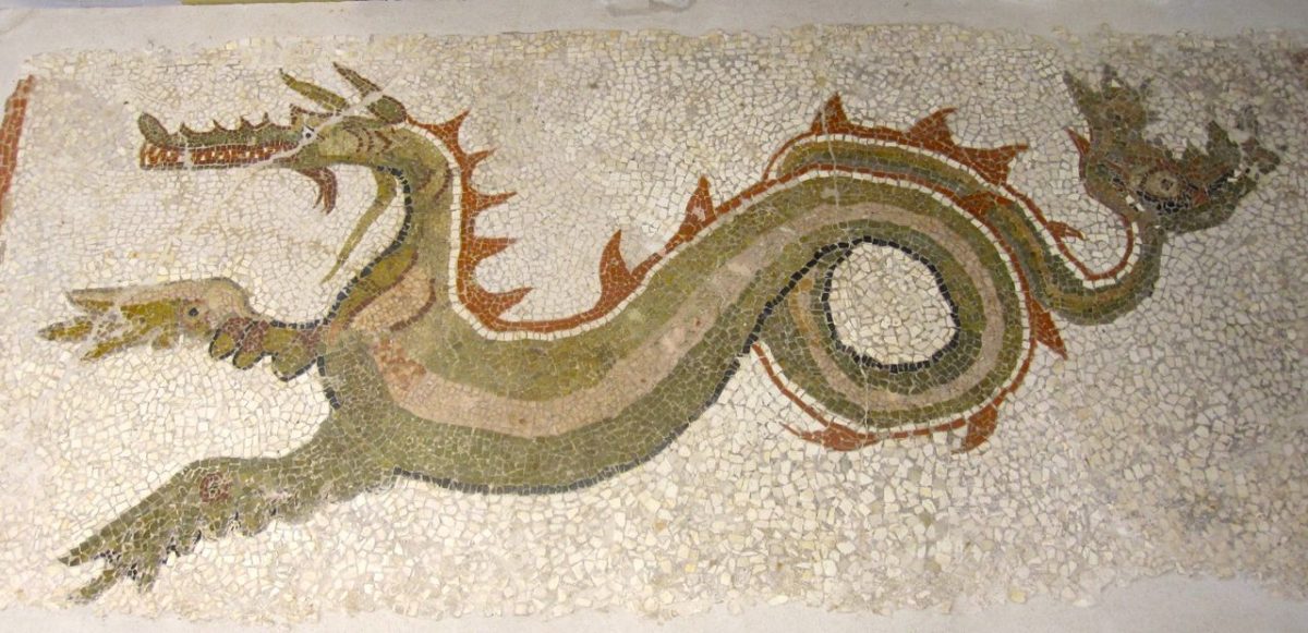 Monasterace Museum, sea dragon mosaic