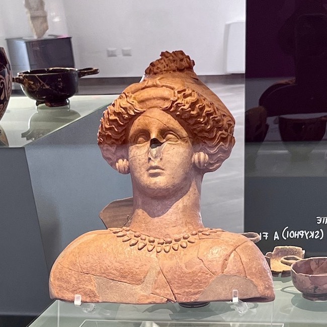 Ancient terracotta found in Corigliano Calabro, dating from 330 BC, at the Archeological Museum in Sibari