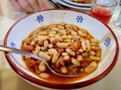 Beans with sausage in an agriturismo, Rossano beans