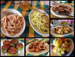 This delicious family-style meal featured goat meat (an area specialty) and even bergamot in one of the pastas! Calabrian food