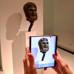 Ancient Greek bronze head "Basilea" Ancient Greek bronze art
