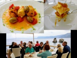 A delicious lunch of two pastas (too busy eating for a photo) followed by swordfish involtini (stuffed rolls) and a fig Napoleon calabrese food