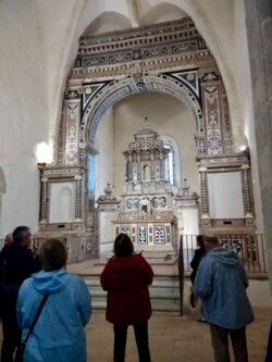 Gorgeous Baroque inlaid marble altar in Gerace's San Francesco Church on the Calabria Cultural Tour church altar