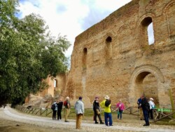 Learning about the abbey remains at the Scolacium Archeological Park Calabrian archeology