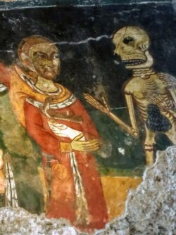 Medieval fresco in cave church, Melfi